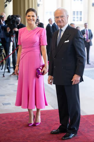 <p>Samir Hussein/WireImage</p> Victoria, Crown Princess of Sweden and Carl XVI Gustaf, King of Sweden