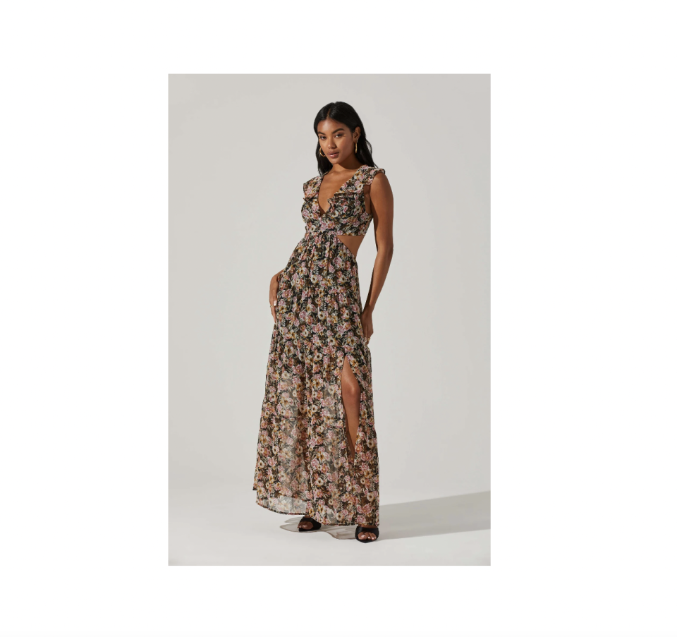 <p><a href="https://www.astrthelabel.com/products/floral-ruffle-cutout-maxi-dress" rel="nofollow noopener" target="_blank" data-ylk="slk:Shop Now;elm:context_link;itc:0;sec:content-canvas" class="link ">Shop Now</a></p><p>Floral Ruffle Cutout Maxi Dress</p><p>astrthelabel.com</p><p>$99.00</p><span class="copyright">ASTR </span>