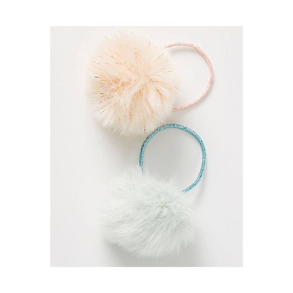 For Kids: Kids Faux Fur Pom Hair Ties