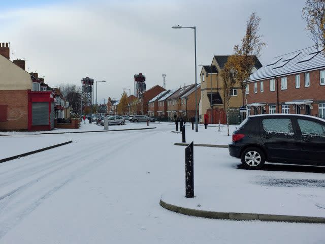 A snowy scene in Middlesbrough