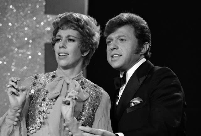 <p>CBS Photo Archive/Getty </p> Carol Burnett and Steve Lawrence; 1969