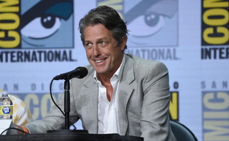 Hugh Grant spoke during a panel for ‘Dungeons and Dragons: Honor Among Thieves’ on day one of the international festival (Richard Shotwell/AP) (AP)