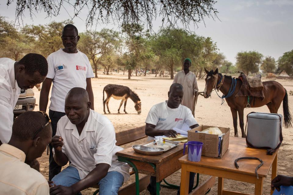 A vaccine drive in the village of Agang in the Ouaddai highlands region of eastern Chad, bordering west Sudan on March 25, 2019.