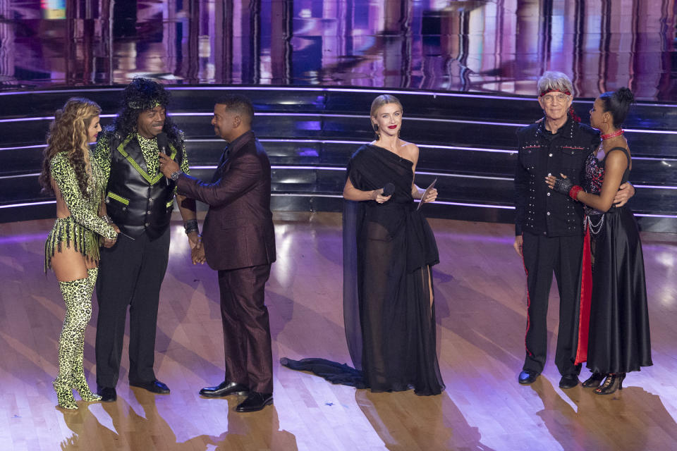 Reginald VelJohnson and Emma Slater as well as Eric Roberts and Britt Stewart after their departure on October 8, 2024. (Eric McCandless / Disney)