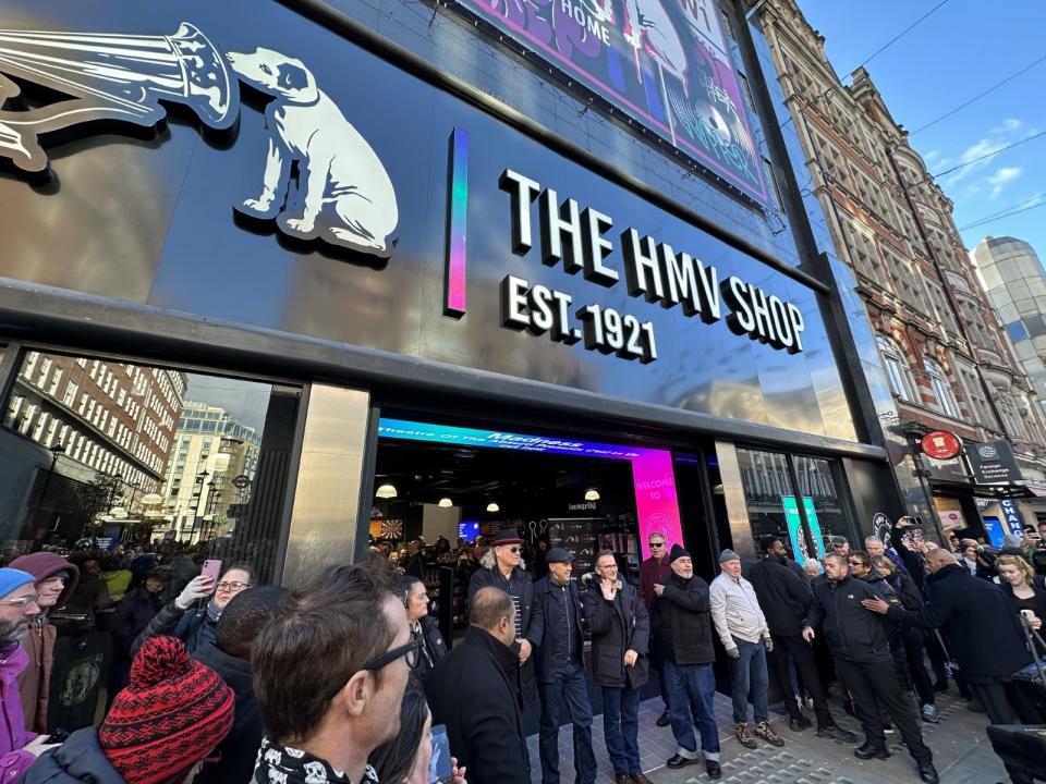 Madness reopen the doors of HMV’s flagship store in London (Official Charts/PA)