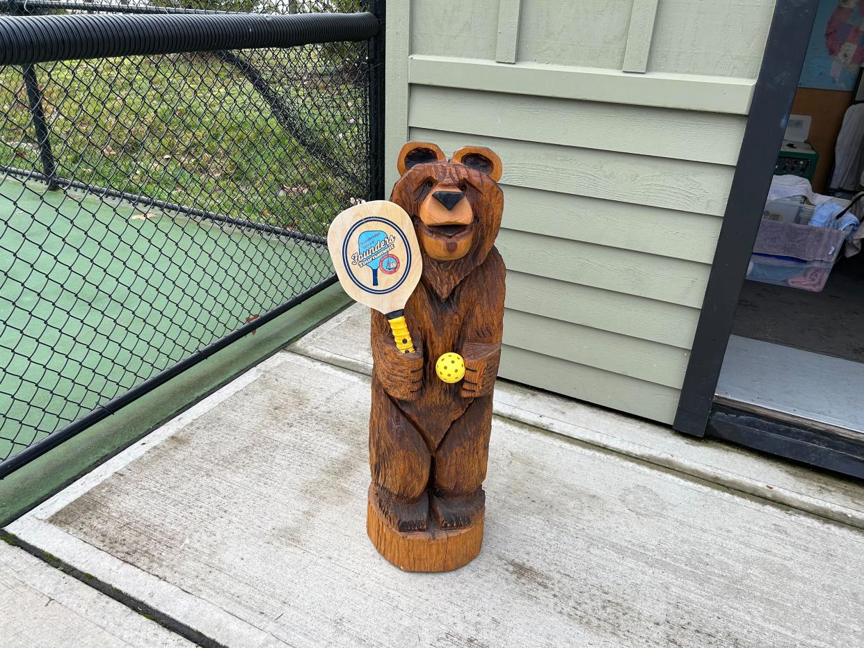 Bainbridge Island Pickleball's mascot. (Kari Anderson/Yahoo Sports)