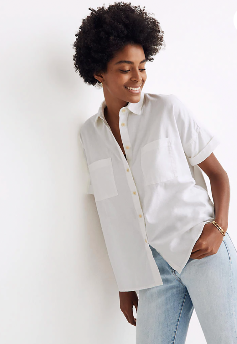 White Cotton Courier Shirt