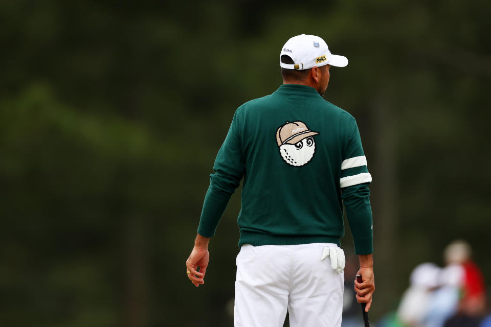 AUGUSTA, GEORGIA - APRIL 09: Jason Day of Australia stands on the 17th green during a practice round prior to the 2024 Masters Tournament at Augusta National Golf Club on April 09, 2024 in Augusta, Georgia. (Photo by Maddie Meyer/Getty Images)