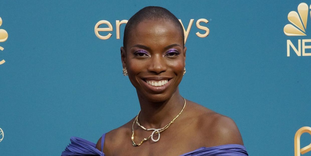 los angeles, california september 12 74th annual primetime emmy awards pictured sasheer zamata arrives to the 74th annual primetime emmy awards held at the microsoft theater on september 12, 2022 photo by evans vestal wardnbc via getty images