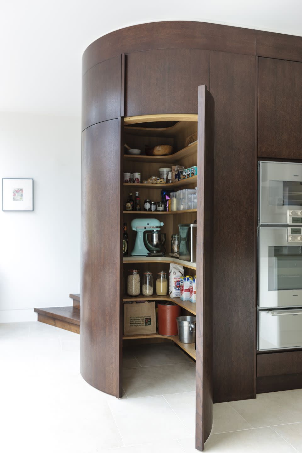 <p>Try a circular walk-in pantry if you have the space and your kitchen will feel more spacious than before. <br></p><p>• See more from <a href="https://mowlemandco.com/" rel="nofollow noopener" target="_blank" data-ylk="slk:Mowlem & Co;elm:context_link;itc:0;sec:content-canvas" class="link ">Mowlem & Co</a> </p>