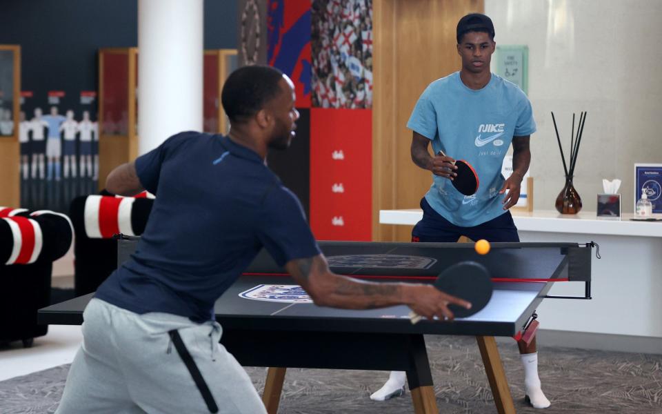 Rashford and Raheem Sterling keep active with table tennis - Getty Images