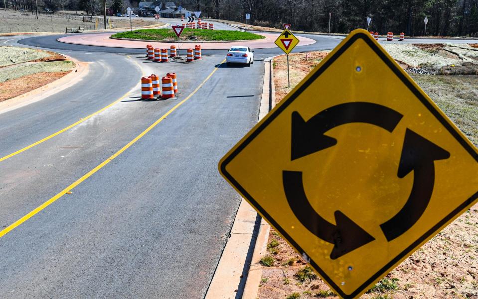 Roundabout US Highway 29 and Welcome Road, Williamston S.C., February 2024.