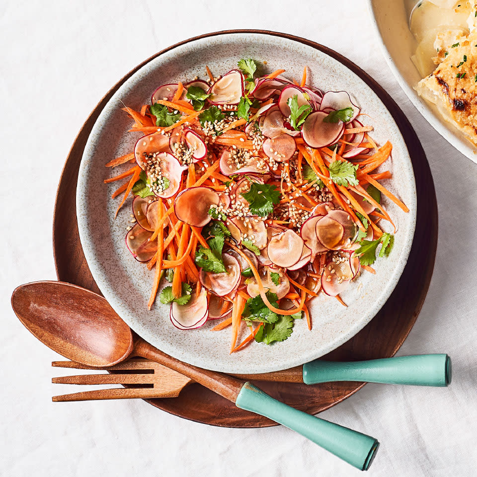 Radish & Carrot Slaw with Toasted Sesame Dressing