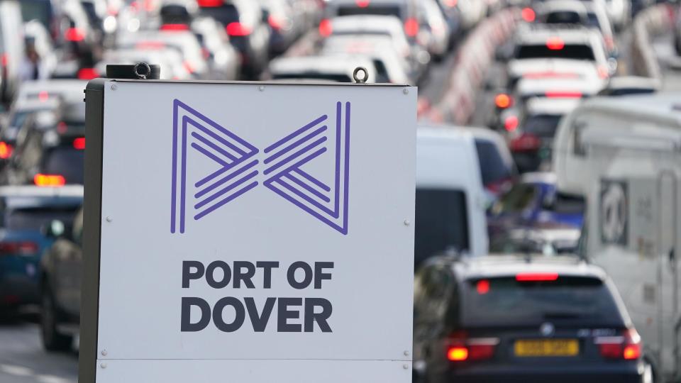 Passengers queue for ferries at the Port of Dover in Kent as the getaway continues for the Easter weekend. 