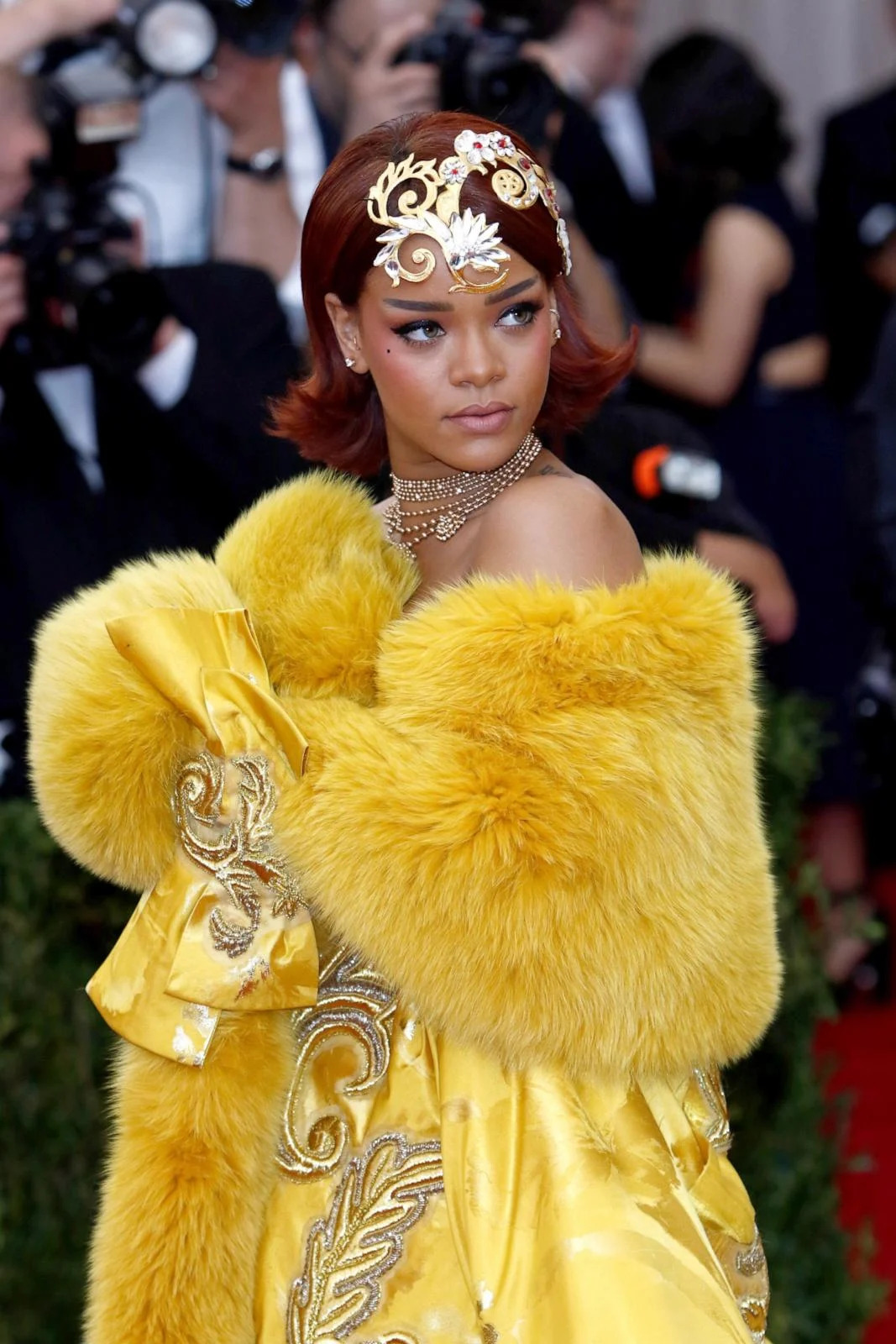 PHOTO: Rihanna attends the 2015 Costume Institute Gala Benefit celebrating the exhibition 'China: Through the Looking Glass' at The Metropolitan Museum of Art in New York, USA, on 04 May 2015.  (Hubert Boesl/picture alliance via Getty Images)