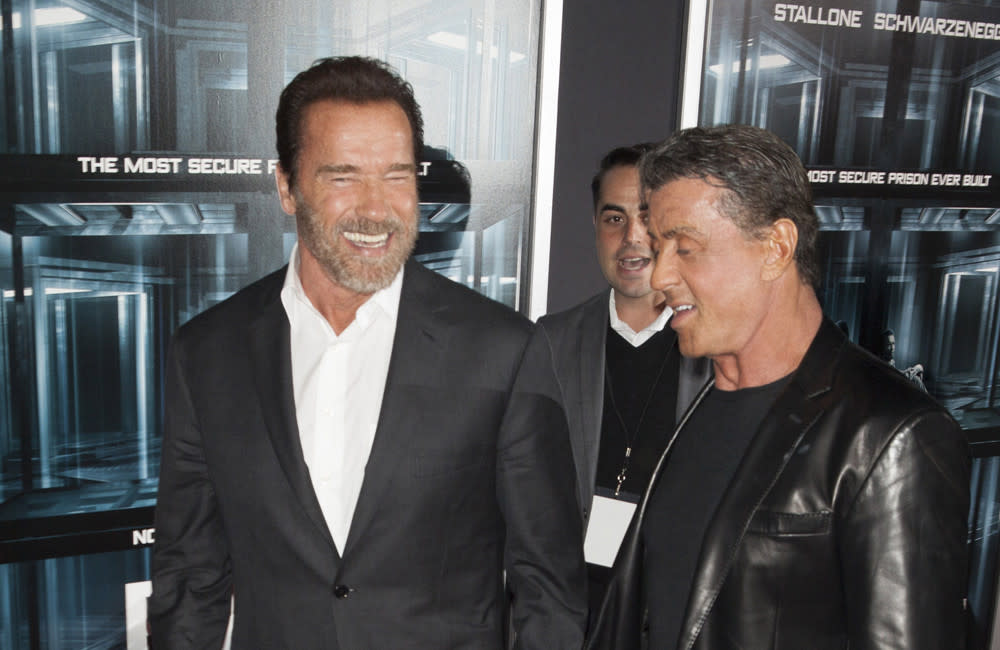 Former rivals Arnold Schwarzenegger and Sylvester Stallone are great friends now credit:Bang Showbiz