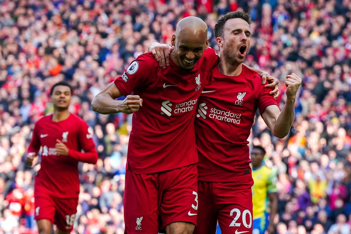 Liverpool’s Diogo Jota scored twice against Nottingham Forest (Peter Byrne/PA) (PA Wire)