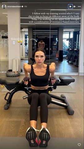 Victoria Beckham/Instagram Victoria Beckham shares gym workout on her Instagram Story