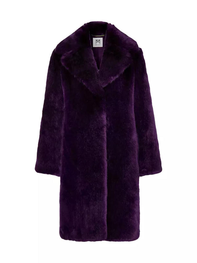 Tinley belted faux fur coat