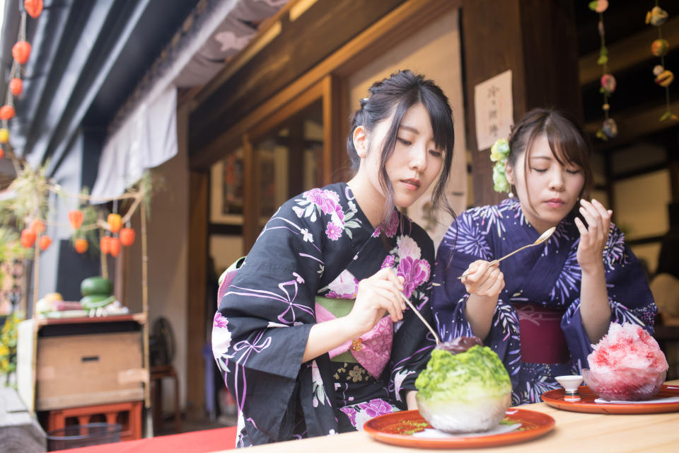 Kakigori (shaved ice dessert) is eaten during summer in Japan to quell the heat. (Photo: Gettyimages)