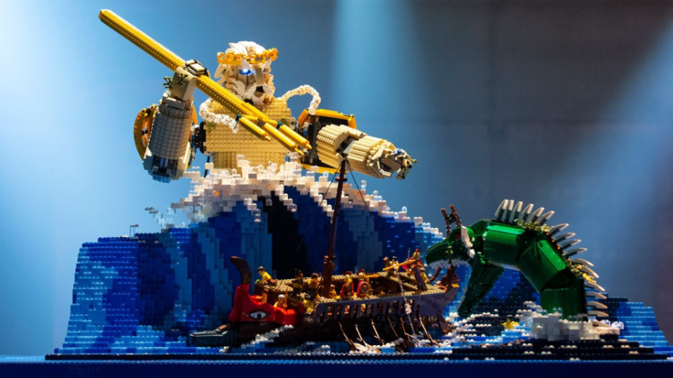 Their build was praised by Brickman as showing off an incredible technical ability. In particular the wave and the ship that looked like it was about to tip. Photo: Channel Nine