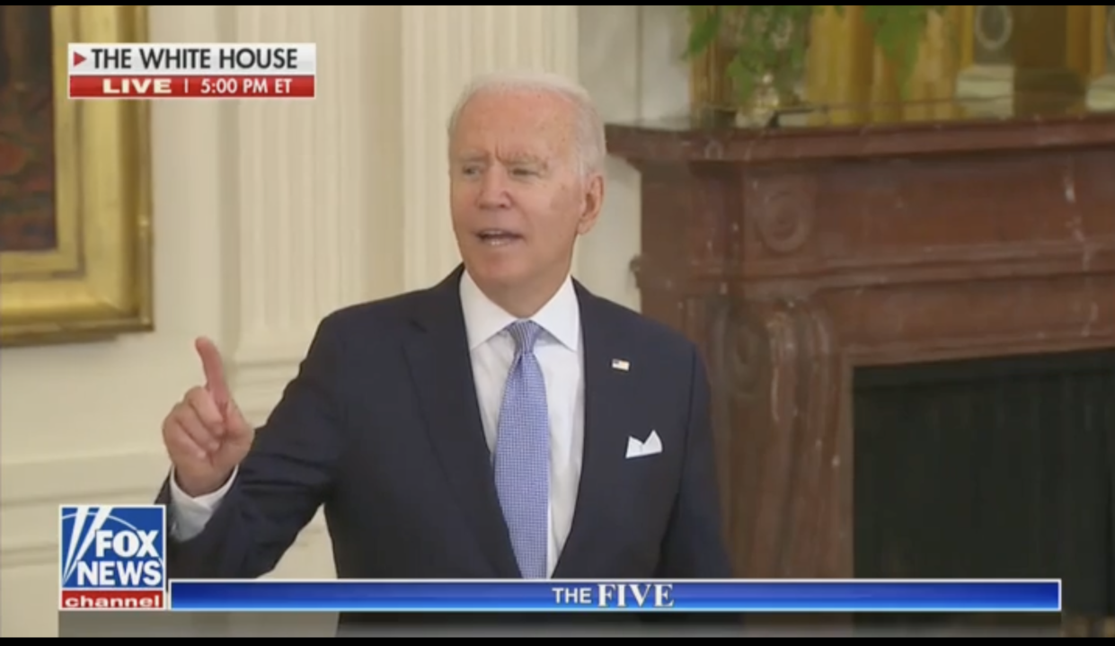 President Joe Biden answered Fox News White House Correspondent Peter Doocy’s question about masks (Fox News)