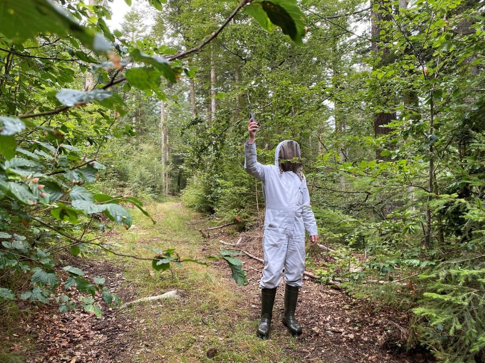 Er gilt auch als Verschwörungstheoretiker, da er sich auf Pseudowissenschaft stützt. Er lebt seit knapp 20 Jahren in einem Funkloch im Schwarzwald, da 5-G-Strahlung seinem Körper schade. Der Strippenzieher und Feind in Ulrich Weiners Geschichte: die Regierung.

 (Bild:  ZDF/Daniela Eberl)