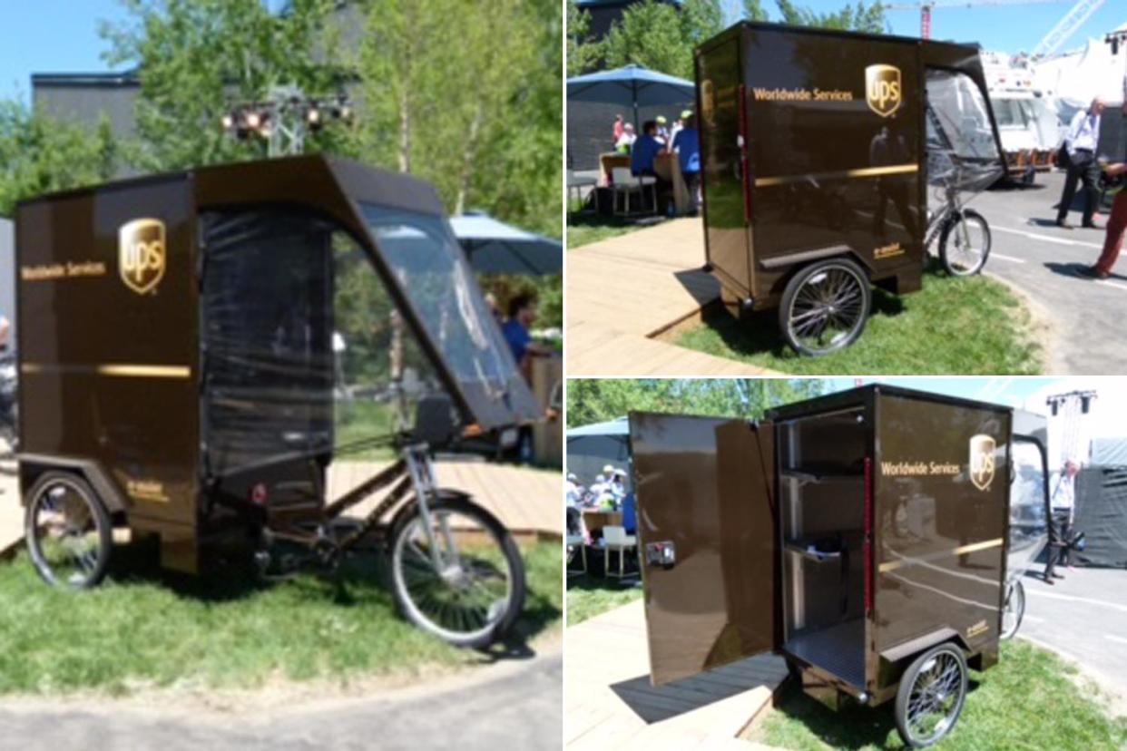 Innovative: a UPS delivery trike at a sustainability summit in Montreal. They are powered with electrical assistance: UPS