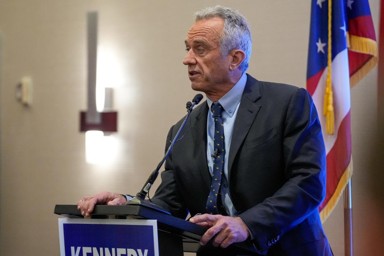 Independent presidential candidate Robert Kennedy Jr. gives a campaign speech at the Marriott Cincinnati North in West Chester in October.