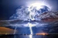 Lightning illuminates a cumulonimbus cloud over Corio Bay, Victoria, Australia, by James Collier (SWNS)