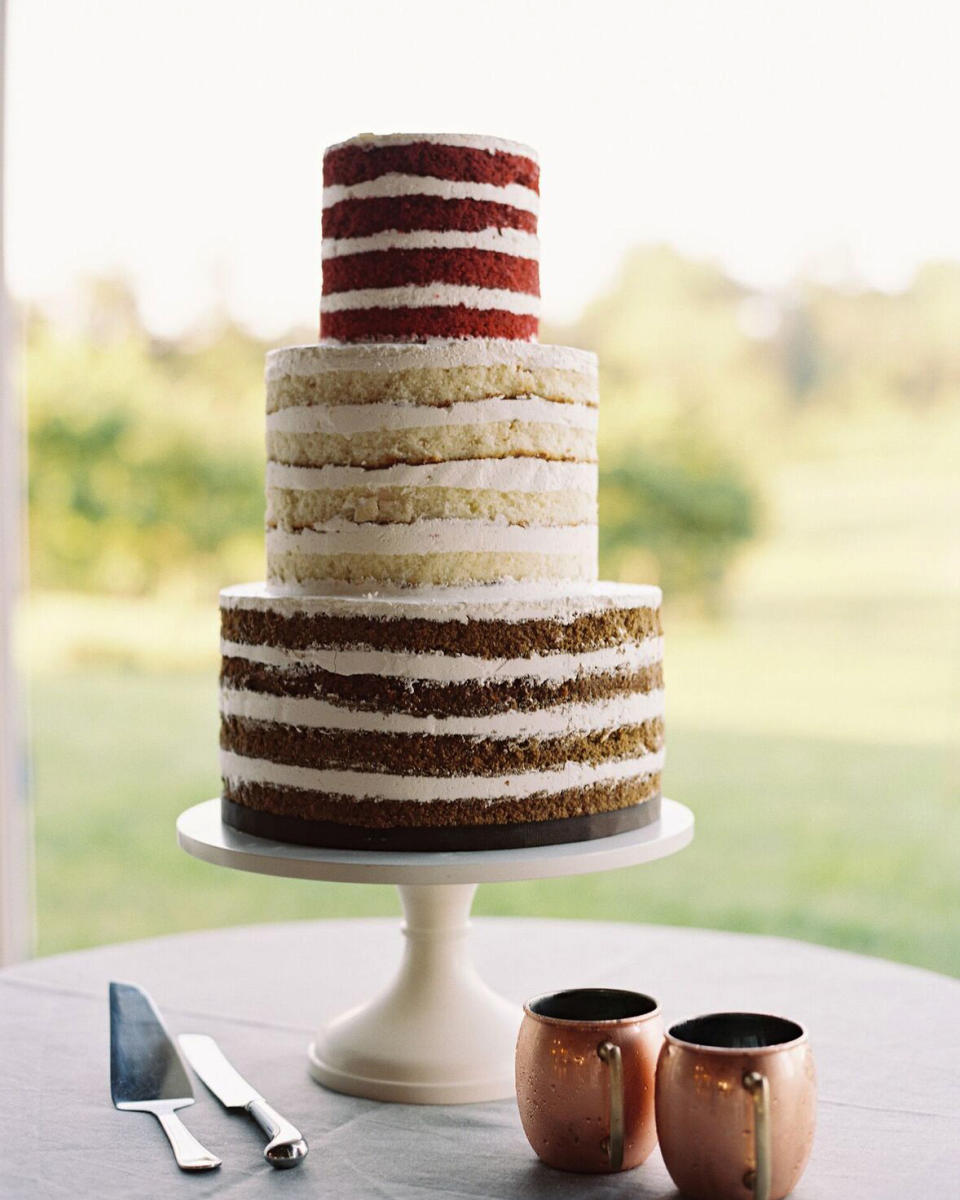 Three-Tiered Naked Wedding Cake