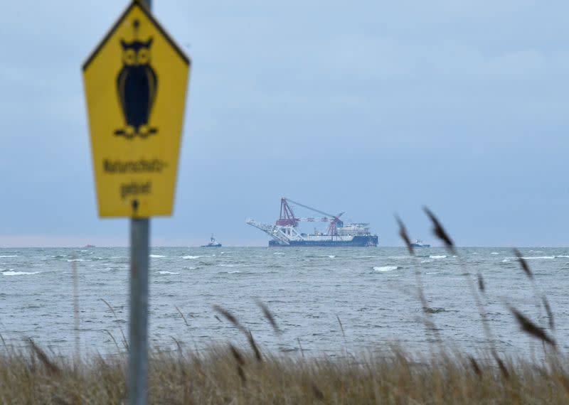 FILE PHOTO: The Russian pipe-laying ship "Fortuna" is seen in the Mecklenburg Bay