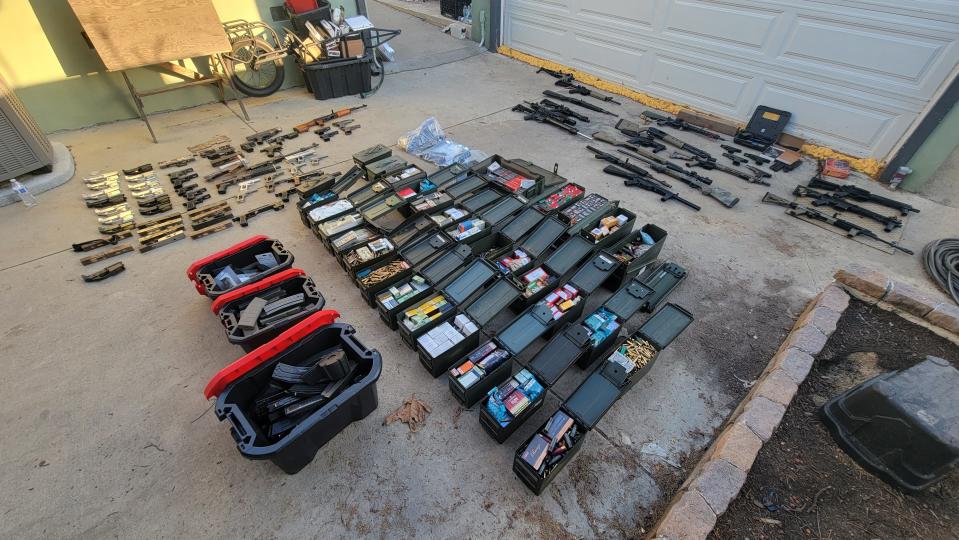 Agents found a cache of weapons at a residence in Azusa, California.