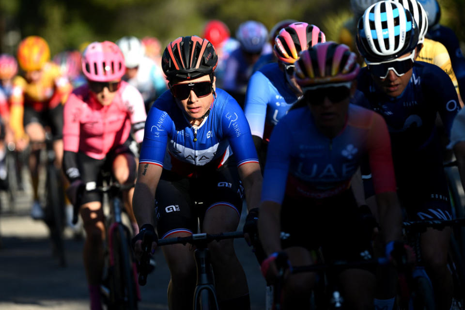 VALENCIA SPAIN  FEBRUARY 05 Audrey CordonRagot of France and Zaaf Cycling Team competes during the 5th VCV Fminas GP 2023 a 93km one day race from Paterna to Valencia on February 05 2023 in Valencia Spain Photo by Dario BelingheriGetty Images