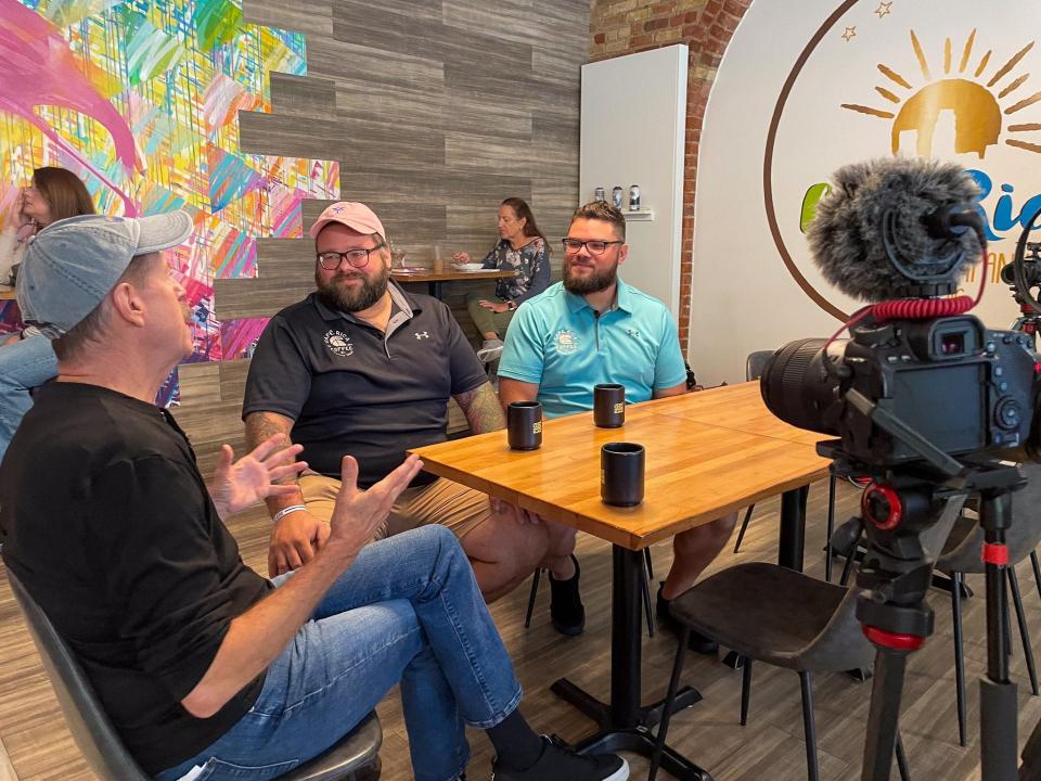 "Under the Radar” host Tom Daldin interviews Jackson and Tristan Bredehoft inside their business, Café Rica. Daldin and "Under the Radar" co-host Jim Edelman are returning to Battle Creek April 4.