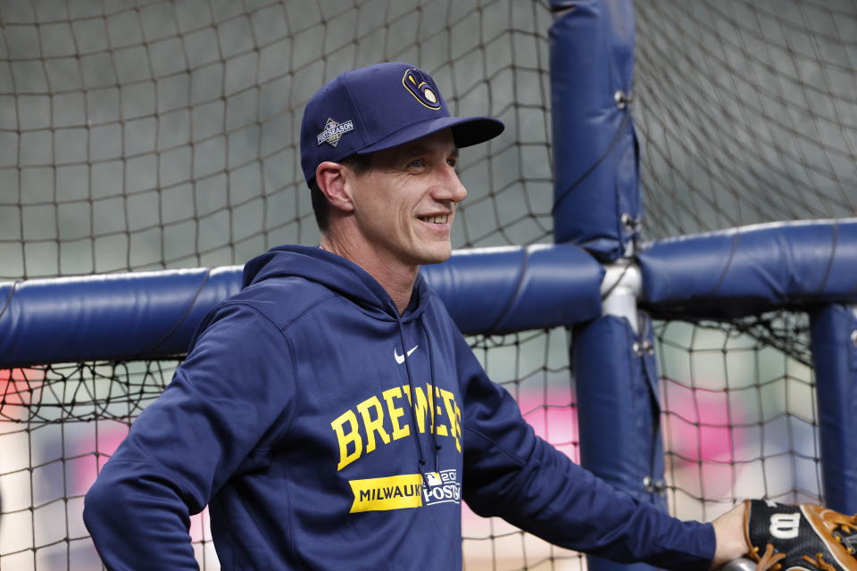 MILWAUKEE, WISCONSIN - OCTOBER 04: Milwaukee Brewers manager Craig Counsell is seen prior to Game Two of the Wild Card Series at American Family Field on October 04, 2023 in Milwaukee, Wisconsin. (Photo by John Fisher/Getty Images)