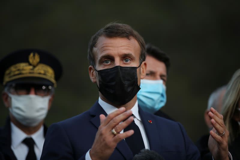 FILE PHOTO: French President Macron visits southern region devastated by Storm Alex