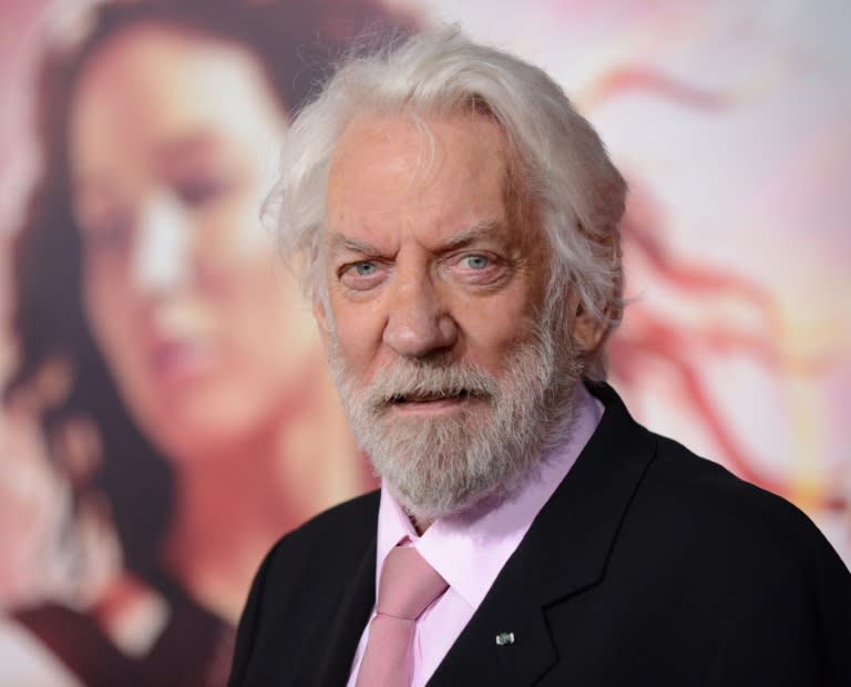 L'acteur Donald Sutherland lors de la première du film "The Hunger Games: Catching Fire" à Los Angeles, le 18 novembre 2013 (Chris DELMAS)