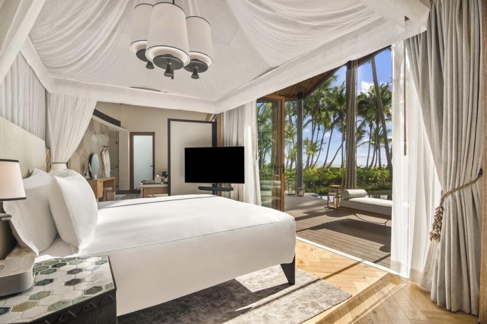 Interiors are inspired by the surrounding landscape, incorporating natural elements (Waldorf Astoria Seychelles)