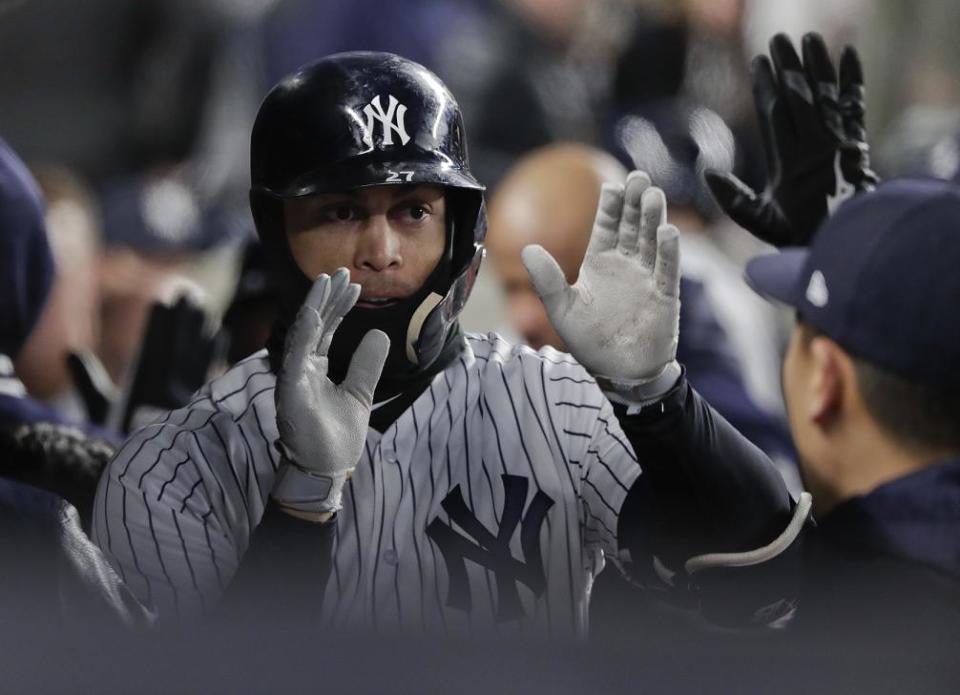 Yankees slugger Giancarlo Stanton finally turned the boos to cheers at Yankee Stadium after ending an 11-game home run drought. (AP)