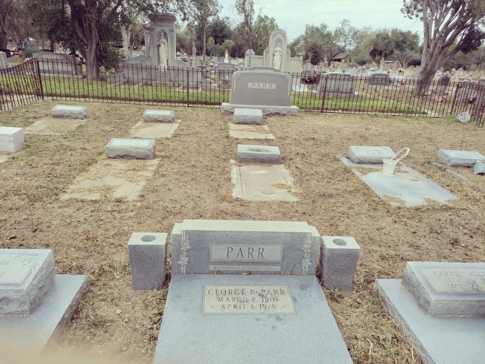 The final resting place of Duval County politician George B. Parr at the Parr family plot in Benavides, as seen on Monday, Nov. 7, 2022.