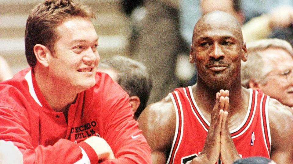 Luc Longley was the starting centre for the Chicago Bulls when Michael Jordan returned to the NBA in 1995. (STAN HONDA/AFP via Getty Images)