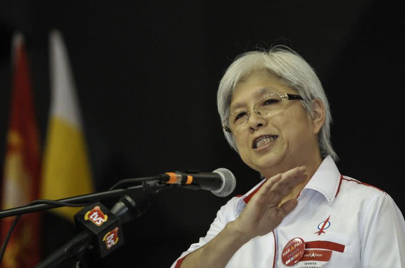 File picture shows Deputy Woman Chief of Wanita Pakatan Harapan Malaysia (Wanita DAP) Chong Eng speaking during the launch of Wanita Pakatan Harapan Malaysia and Woman Agenda in Kajang January 6, 2018. — Picture by Miera Zulyana