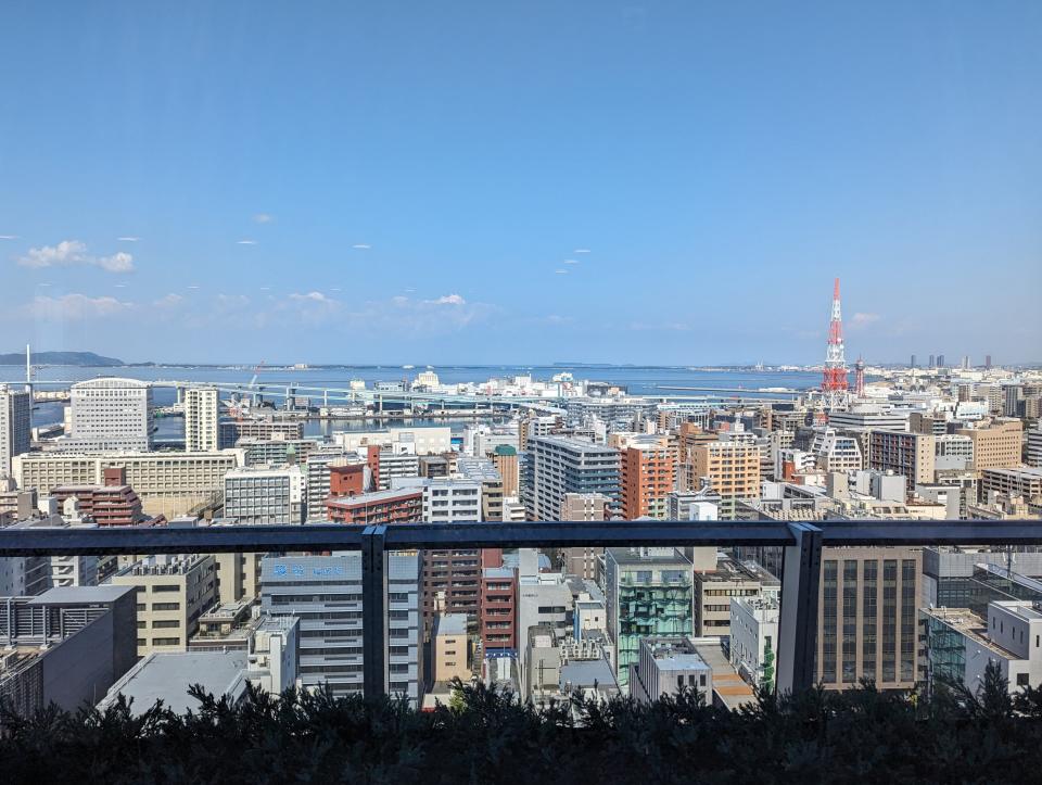 A view of Fukuoka, Japan, and Hakata Bay from the Ritz-Carlton Fukuoka.