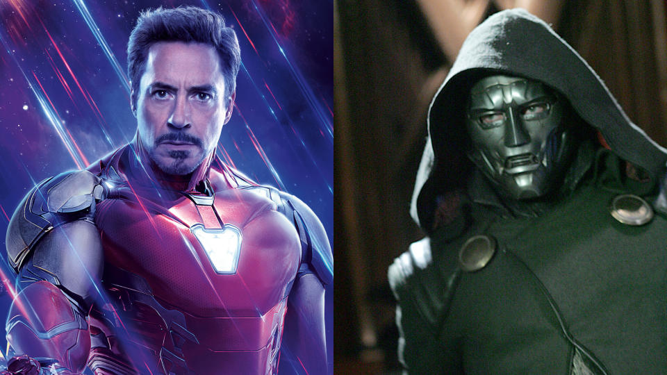 Robert Downey Jr's Tony Stark and Doctor Doom could just be totally unconnected. (Marvel Studios/20th Century Studios/Alamy)