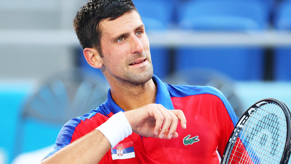 Novak Djokovic, pictured here in action at the Tokyo Olympics.