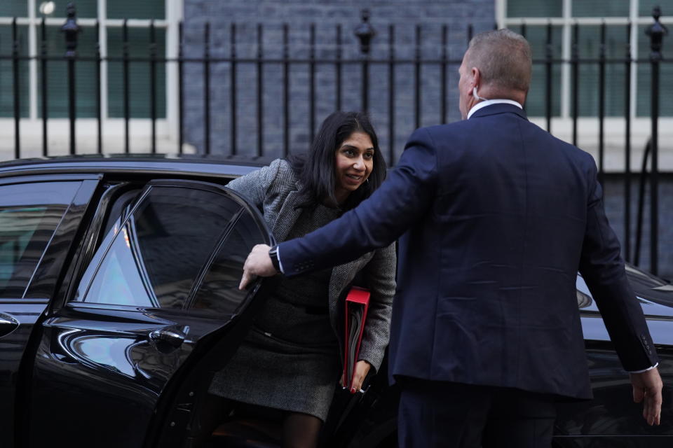 File photo dated 18/10/22 of Home Secretary Suella Braverman arriving in Downing Street in London, ahead of a cabinet meeting. Braverman has departed as home secretary, a Home Office source confirmed. Issue date: Wednesday October 19, 2022.