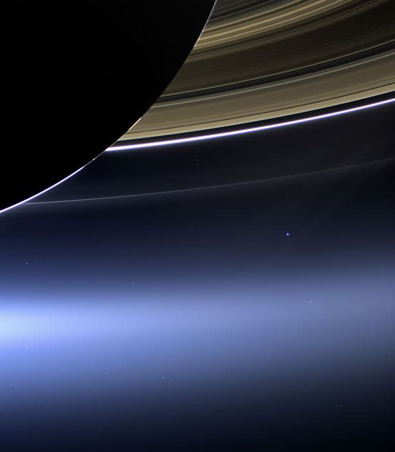 A 2013 view of Earth from Saturn.