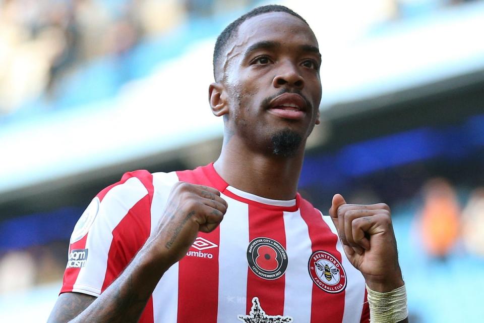 Ivan Toney responded to his World Cup heartache with both goals in Brentford’s win at Manchester City (Nigel French/PA) (PA Wire)