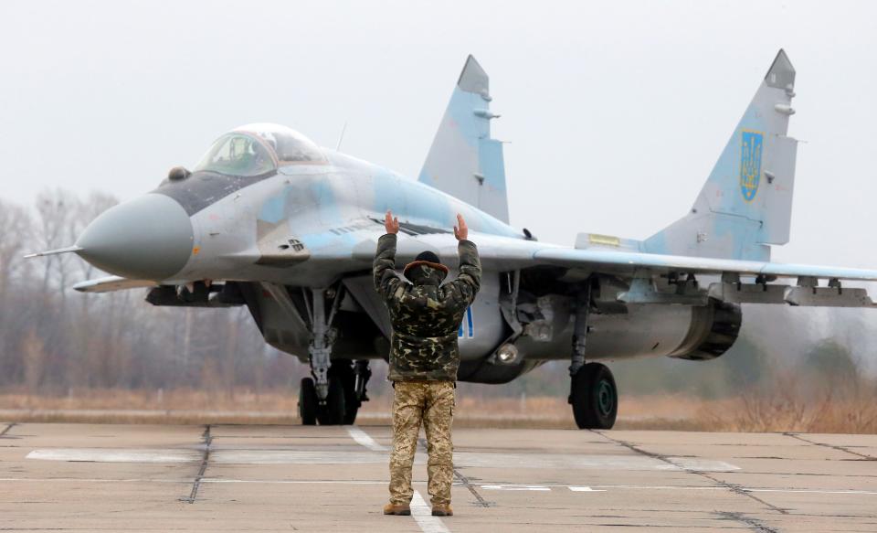 A MiG-29 fighter jet.